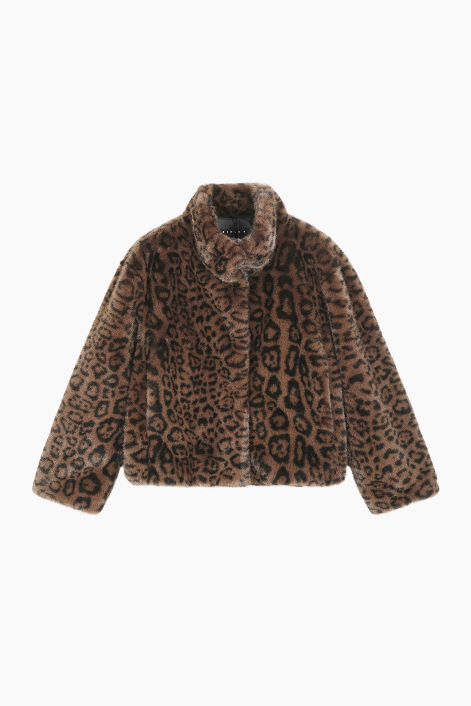 Pelliccia sintetica leopardata da donna marrone scuro | Sisley Outlet