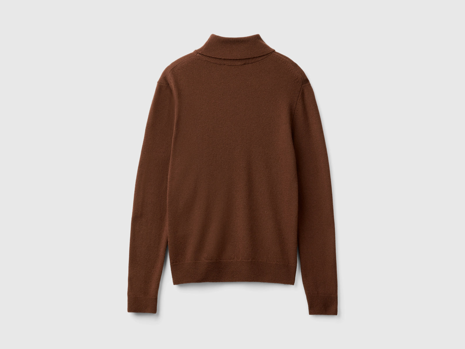 Maglione dolcevita scuro in pura lana Merino da donna marrone 2 | Benetton Outlet