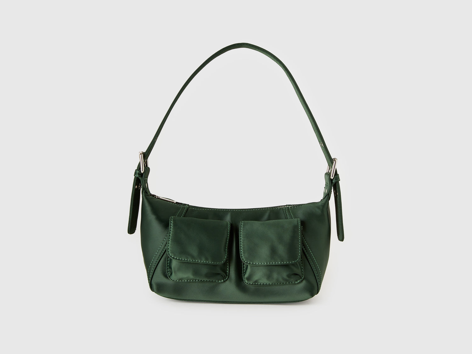 Borsa a spalla con tasche da donna verde militare | Benetton Outlet