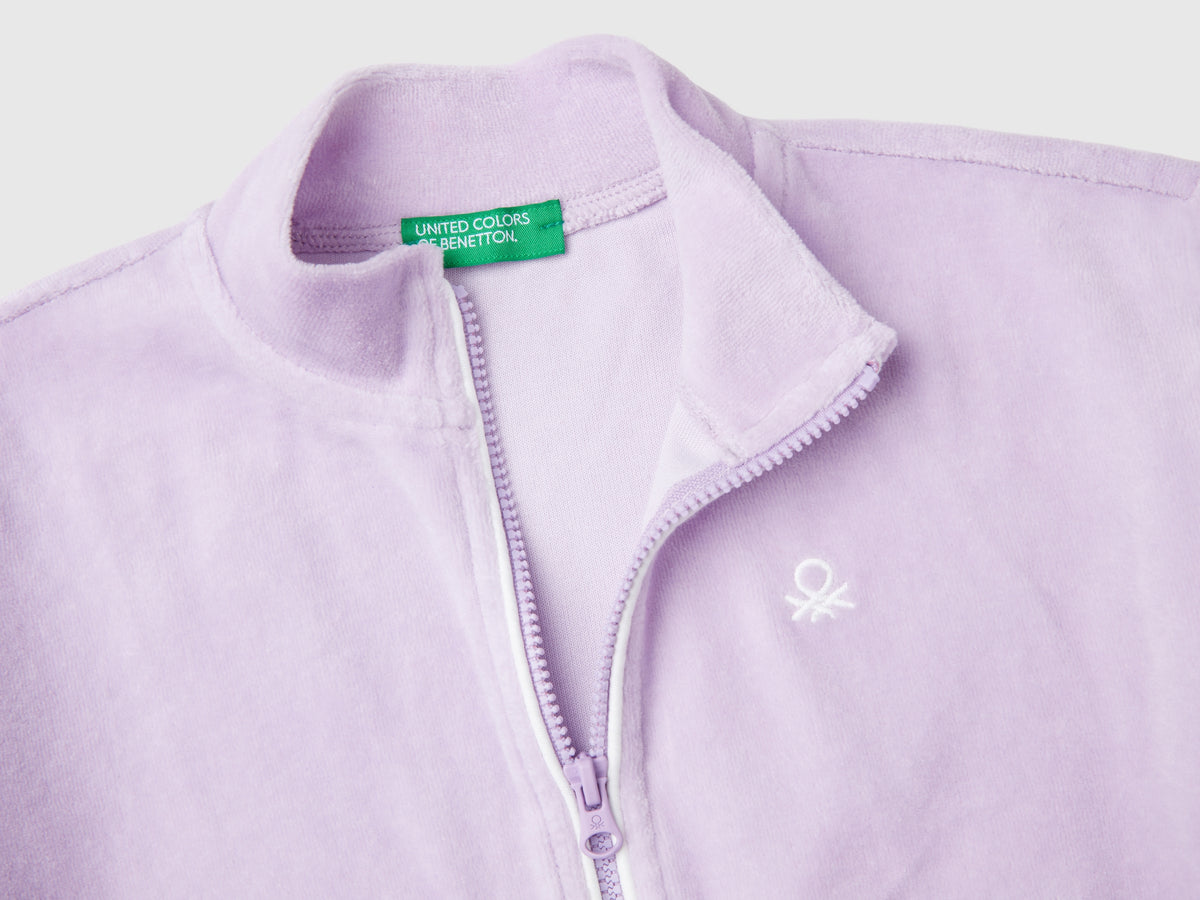 Felpa in ciniglia con zip