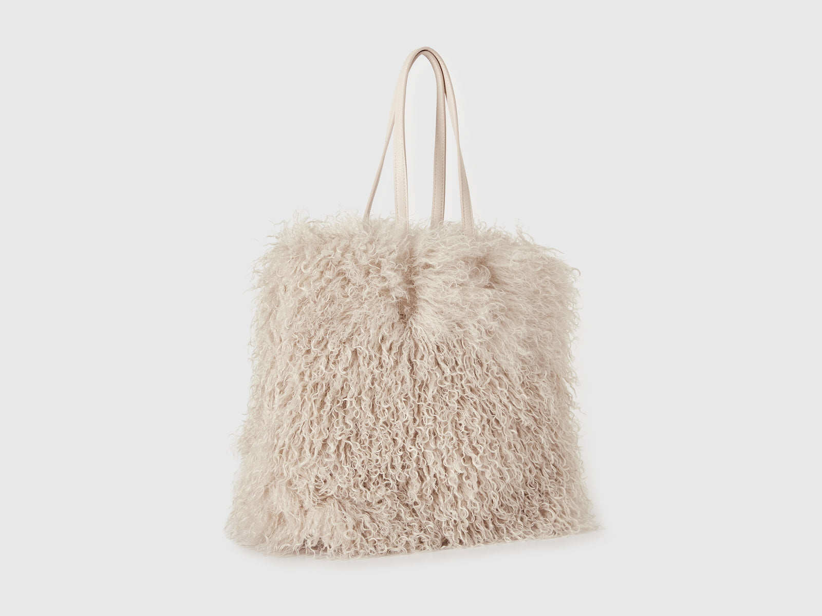 Borsa in pelliccetta sintetica da donna bianco panna 2 | Benetton Outlet