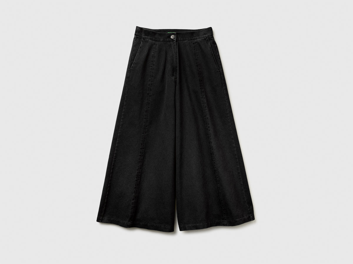 Pantaloni ampi 3/4 in cotone