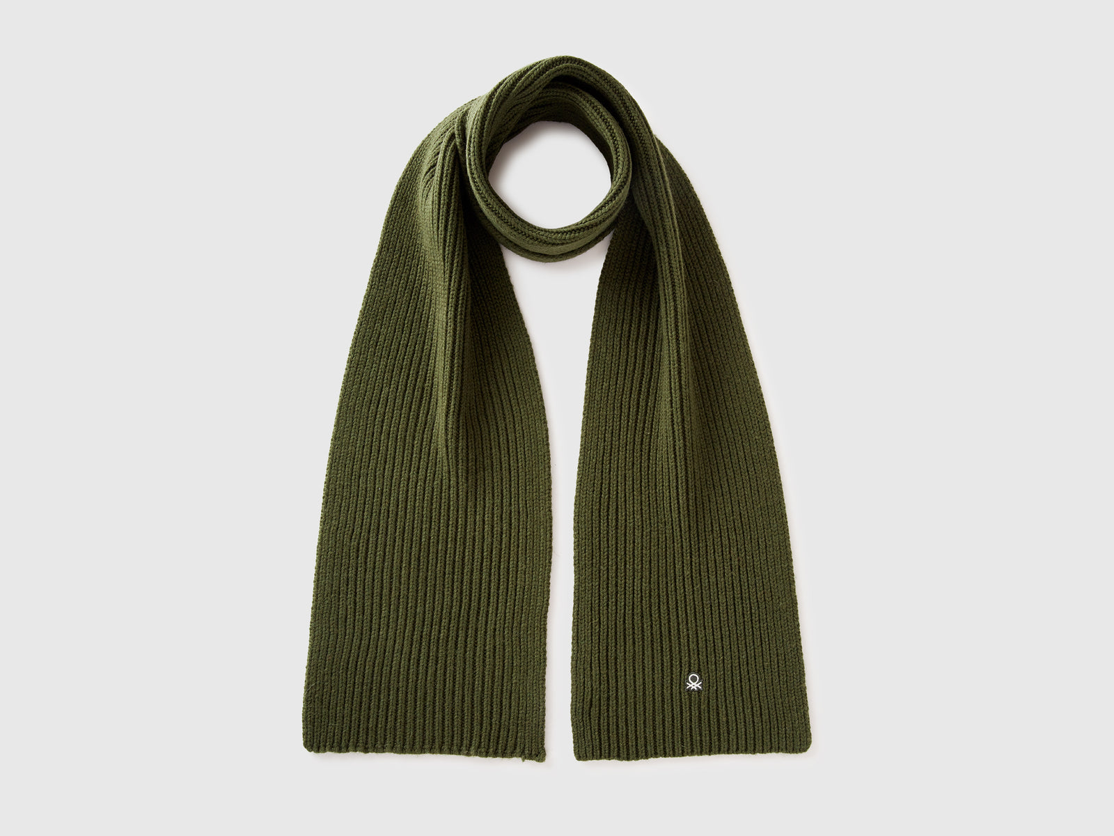 Sciarpa in misto lana da uomo verde oliva | Benetton Outlet