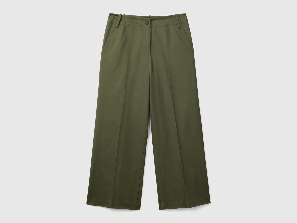 Pantaloni con gamba dritta in cotone stretch