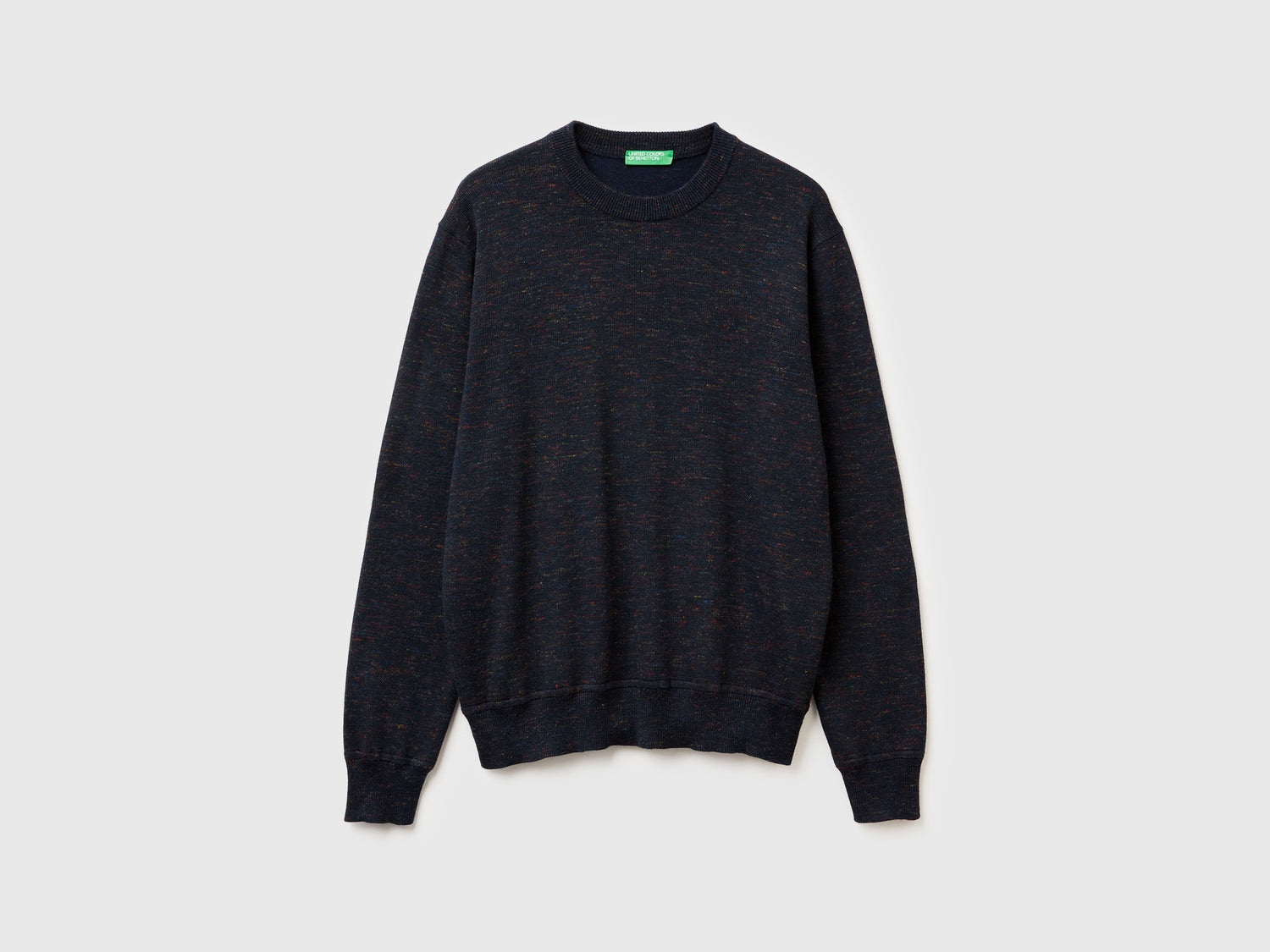 Maglione in misto lana e lino da uomo blu scuro | Benetton Outlet