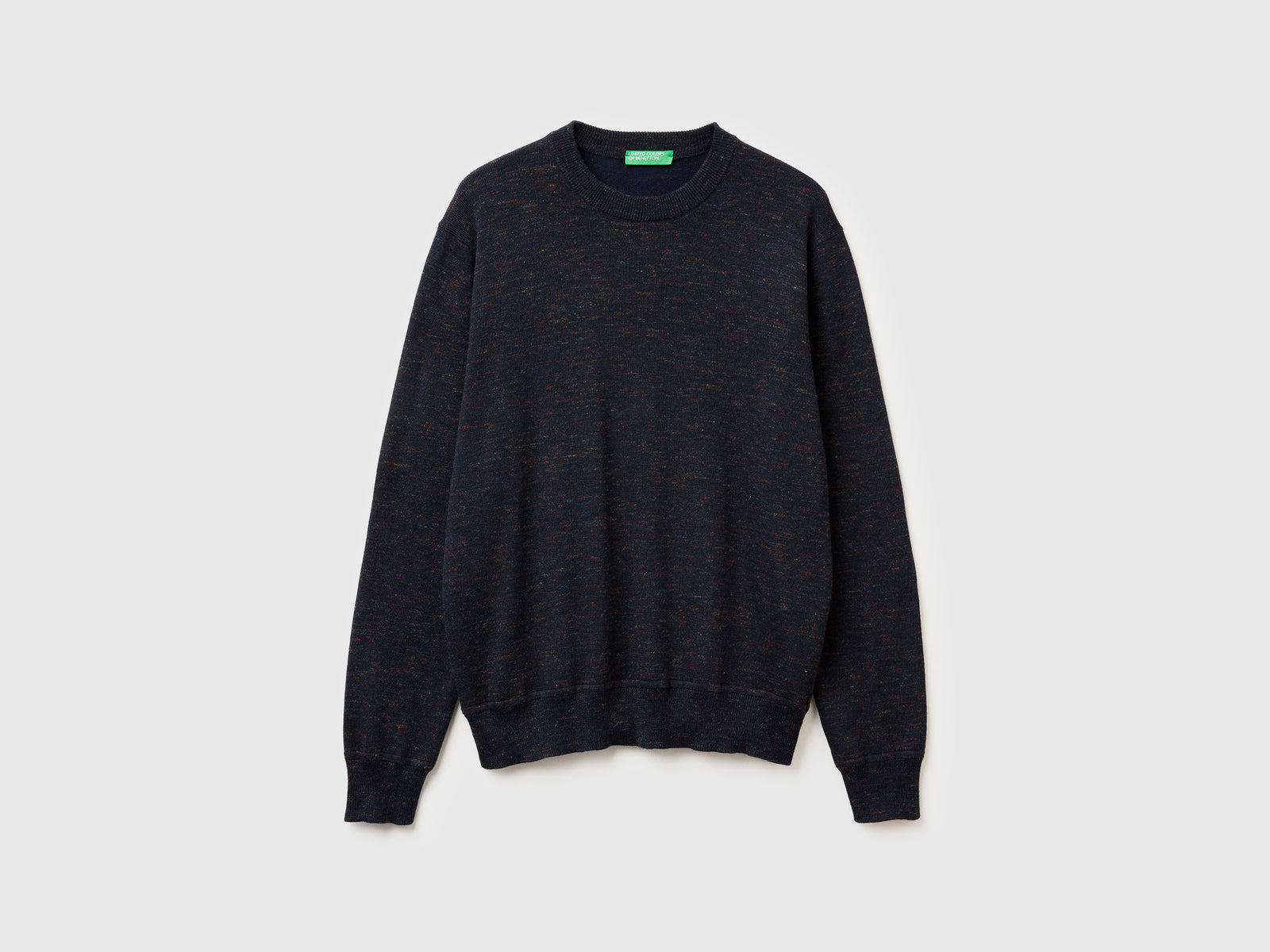 Maglione in misto lana e lino da uomo blu scuro | Benetton Outlet
