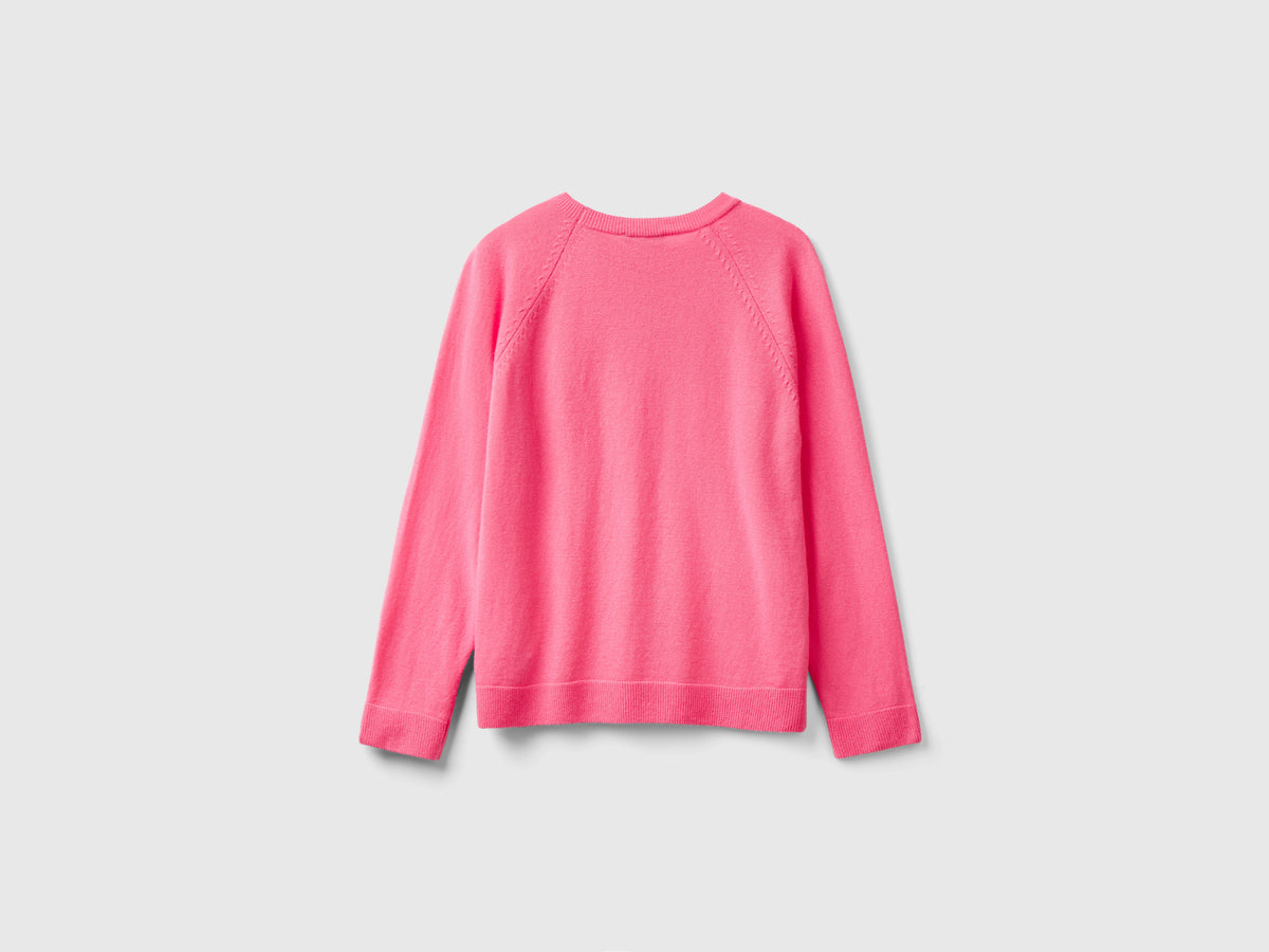 Maglia girocollo in misto lana e cashmere