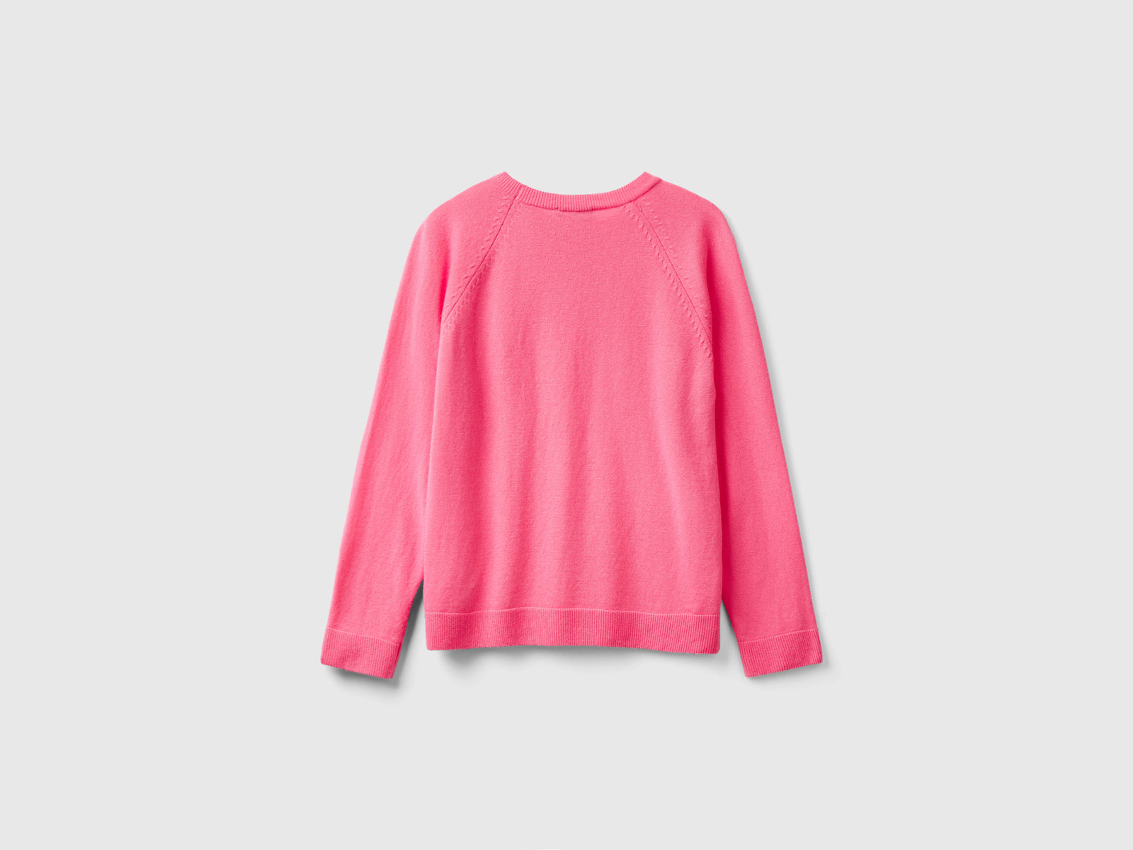 Maglia girocollo in misto lana e cashmere da donna rosa 2 | Benetton Outlet