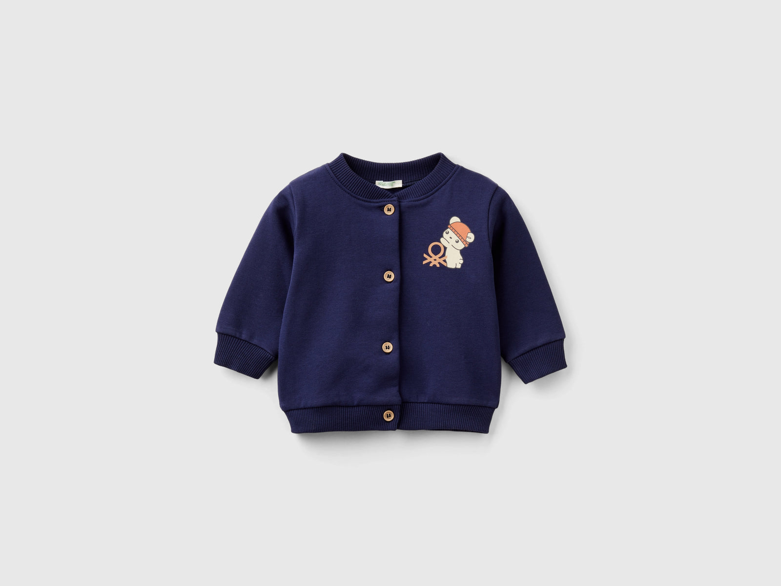 Calda felpa con stampa animaletti da neonato blu scuro | Benetton Outlet