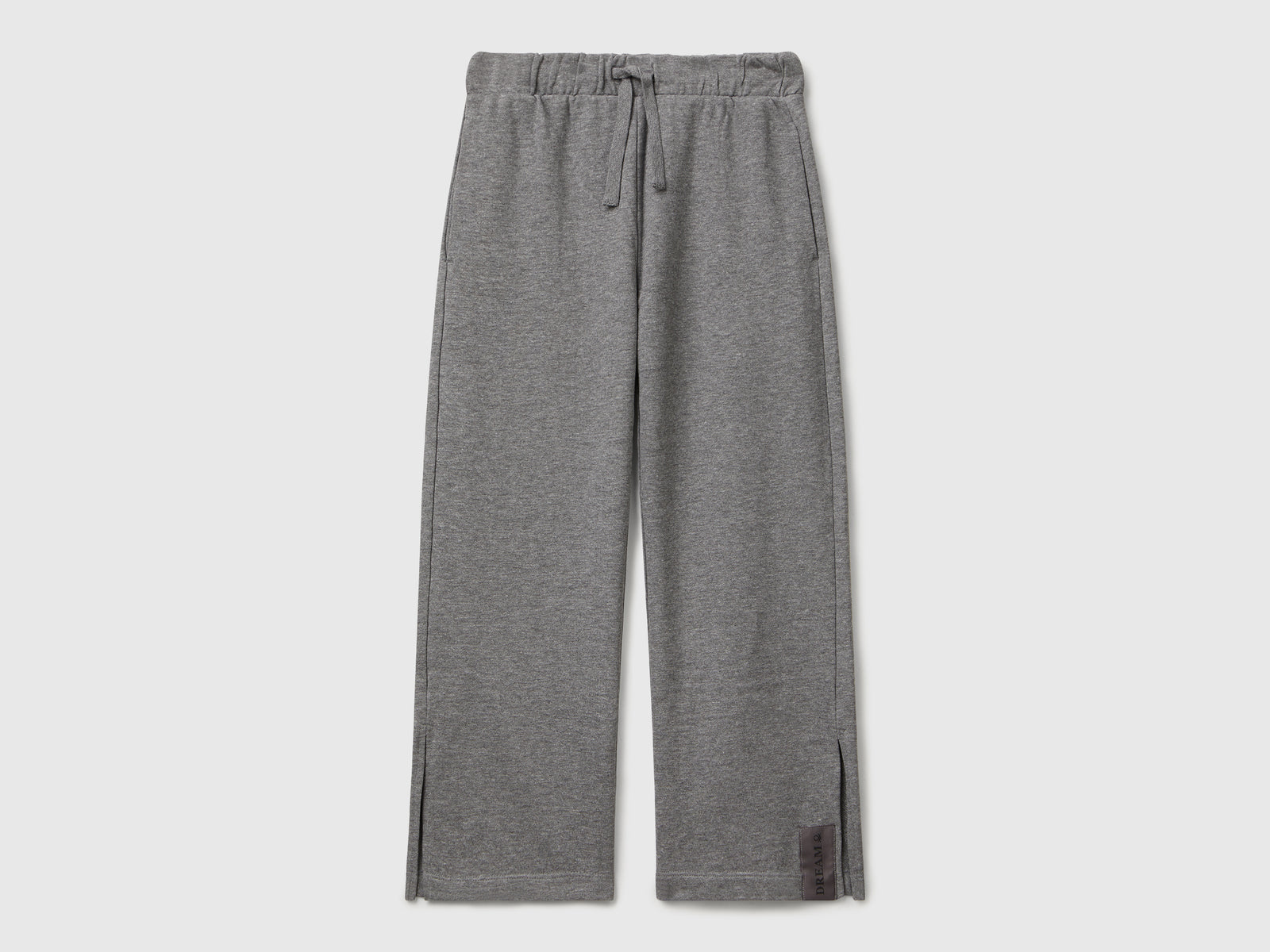 Pantaloni ampi in felpa da bambina grigio scuro | Benetton Outlet