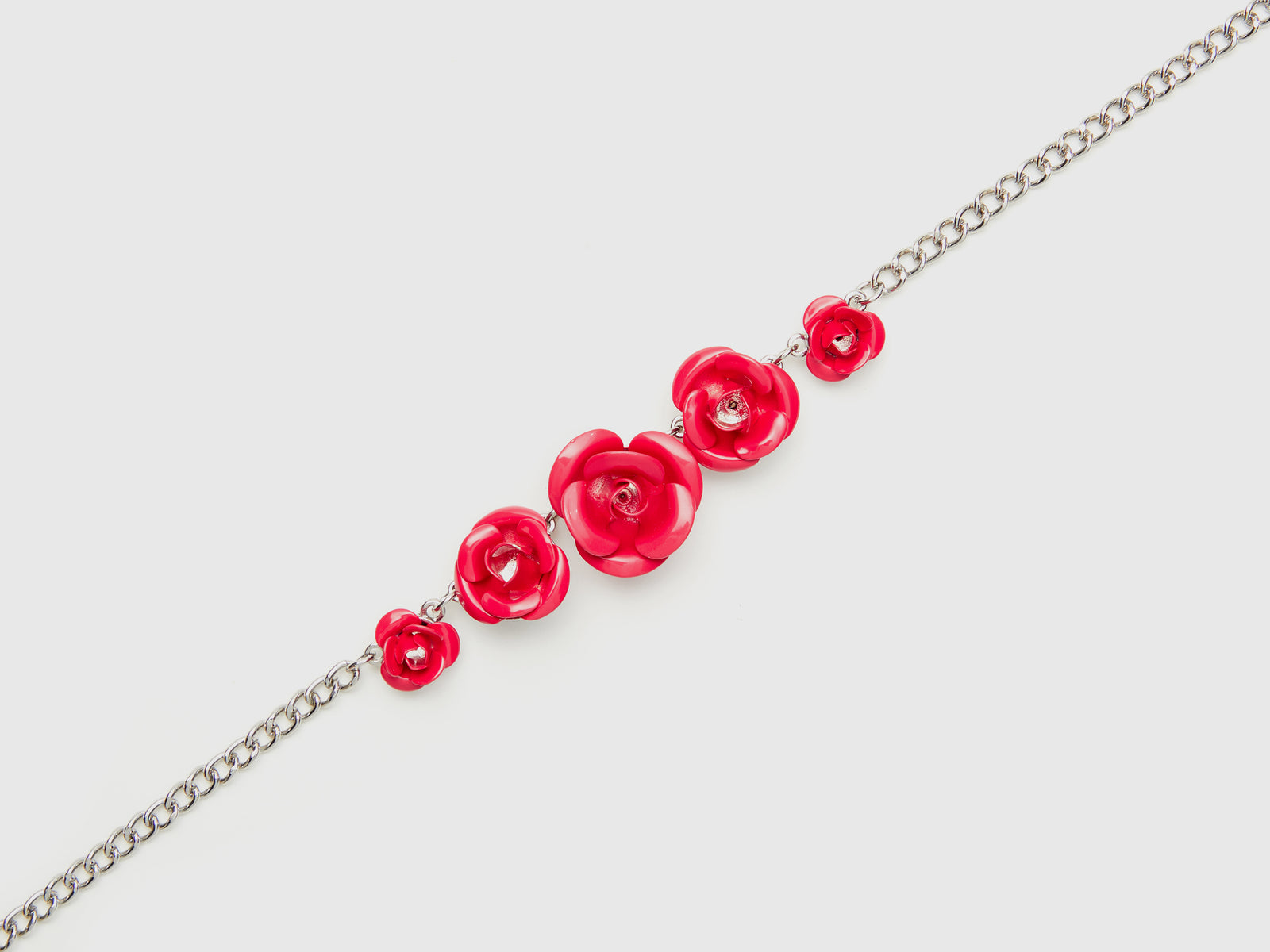 Collana con rose da donna rosso 2 | Benetton Outlet