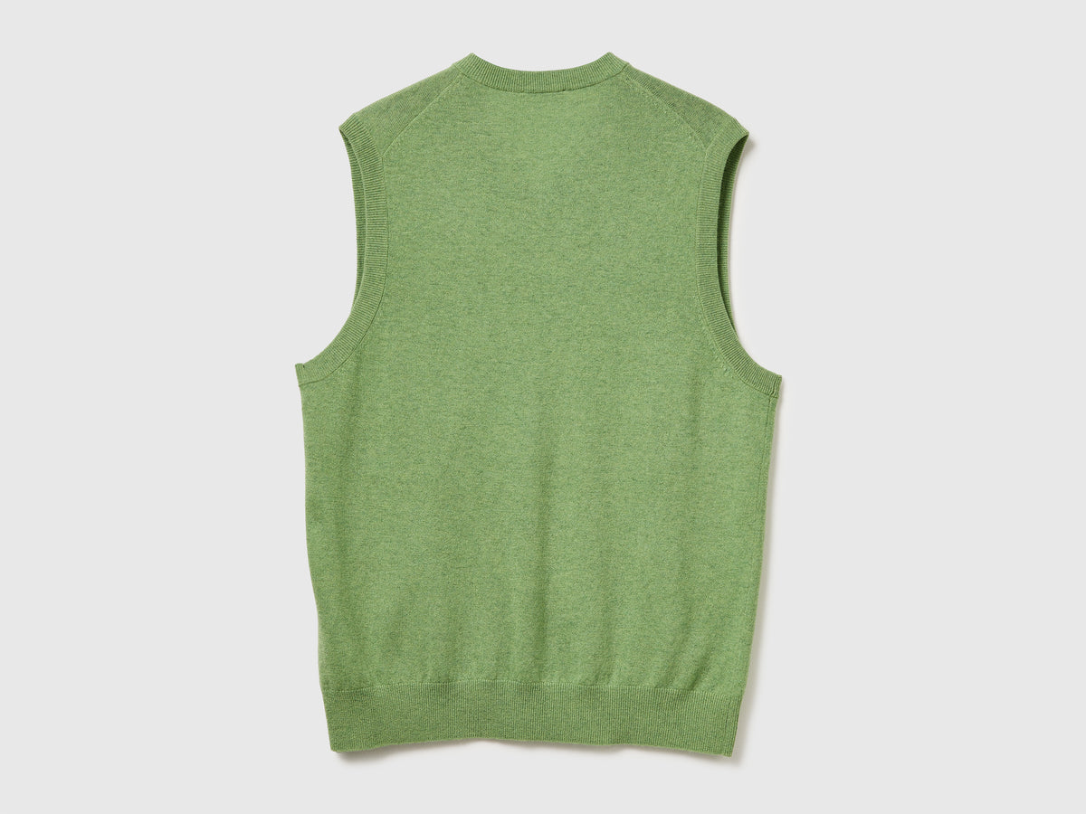 Gilet mélange in pura lana Merino