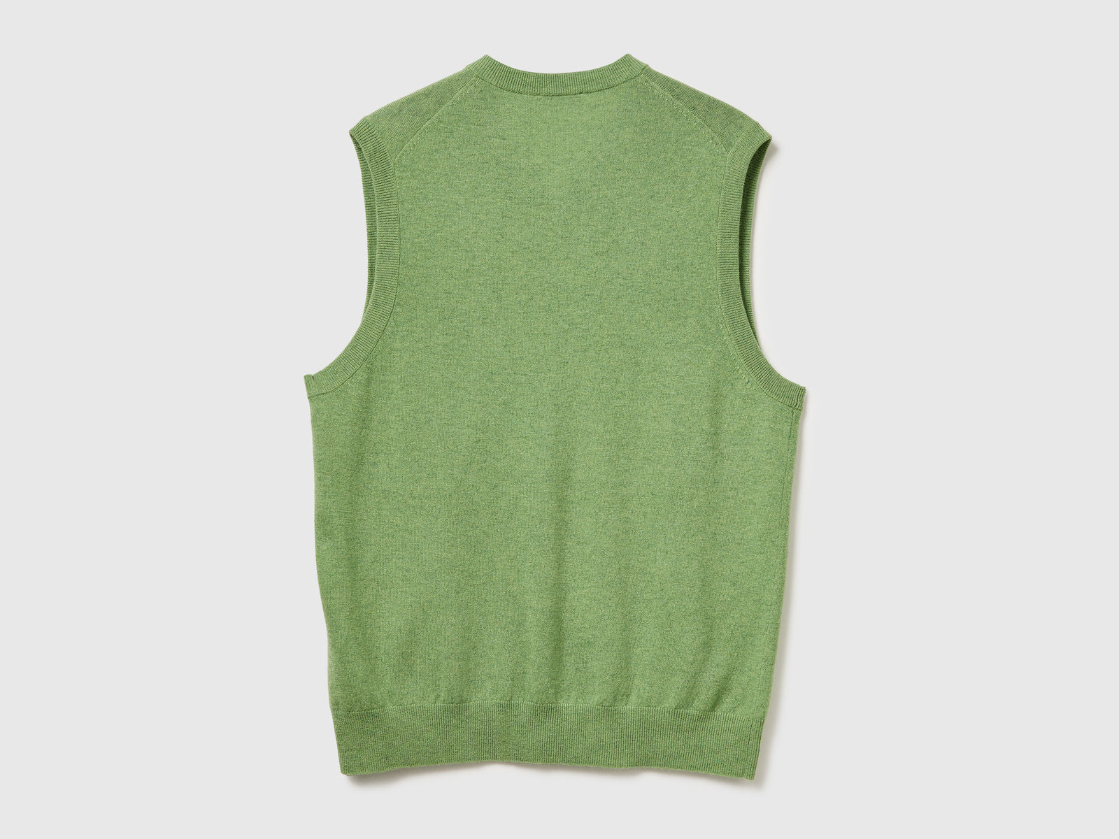 Gilet mélange in pura lana Merino da uomo verde chiaro 2 | Benetton Outlet