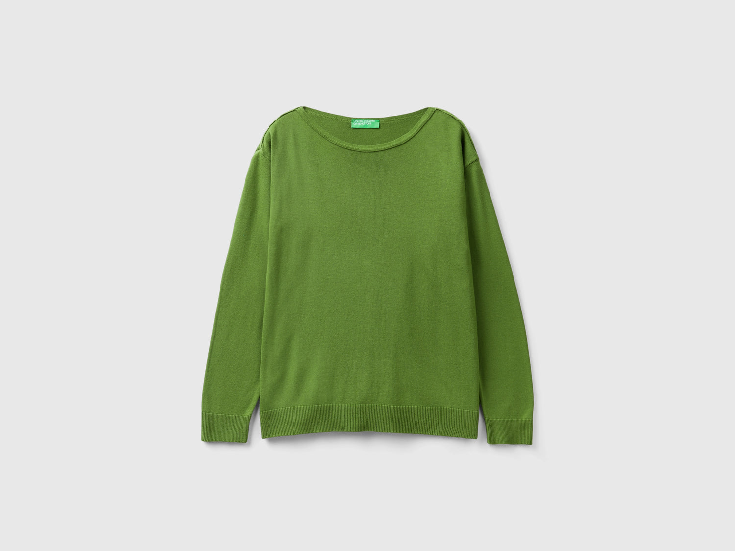Maglia con scollo a barchetta da donna verde militare | Benetton Outlet