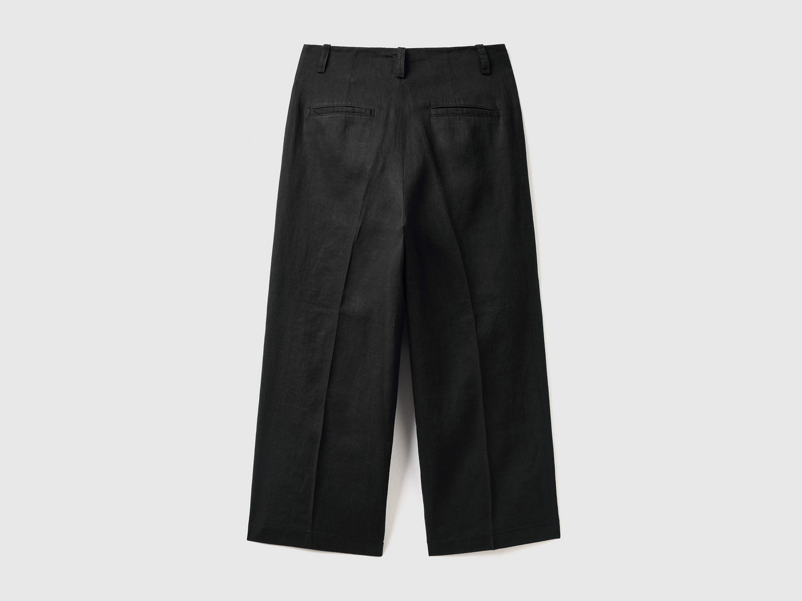 Pantaloni ampi in puro lino da donna nero 2 | Benetton Outlet