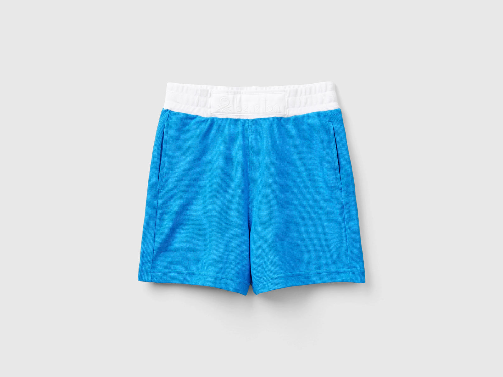 Pantaloni corti in cotone bio da bambino blu | Benetton Outlet