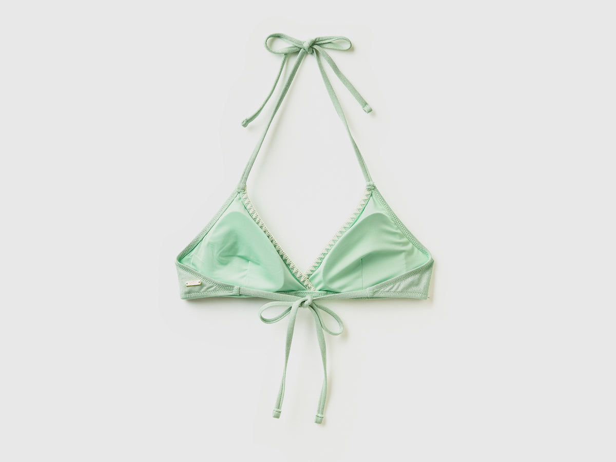Reggiseno costume a triangolo in tessuto elasticizzato con lurex
