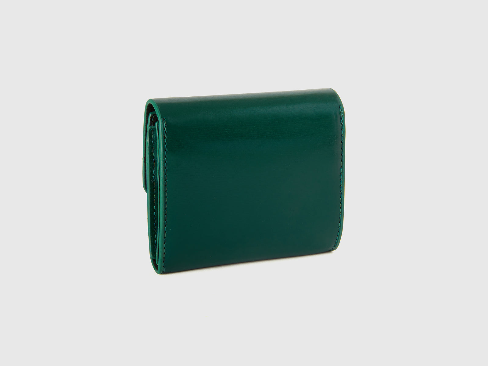 Portafoglio piccolo effetto vernice da donna verde scuro 2 | Benetton Outlet