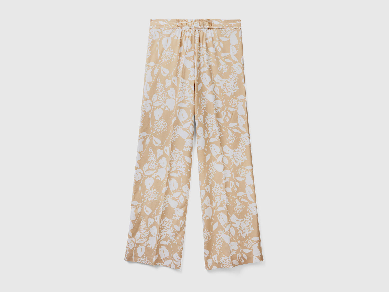 Pantaloni lunghi fluidi in puro lyocell da donna multi-color 2 | Benetton Outlet