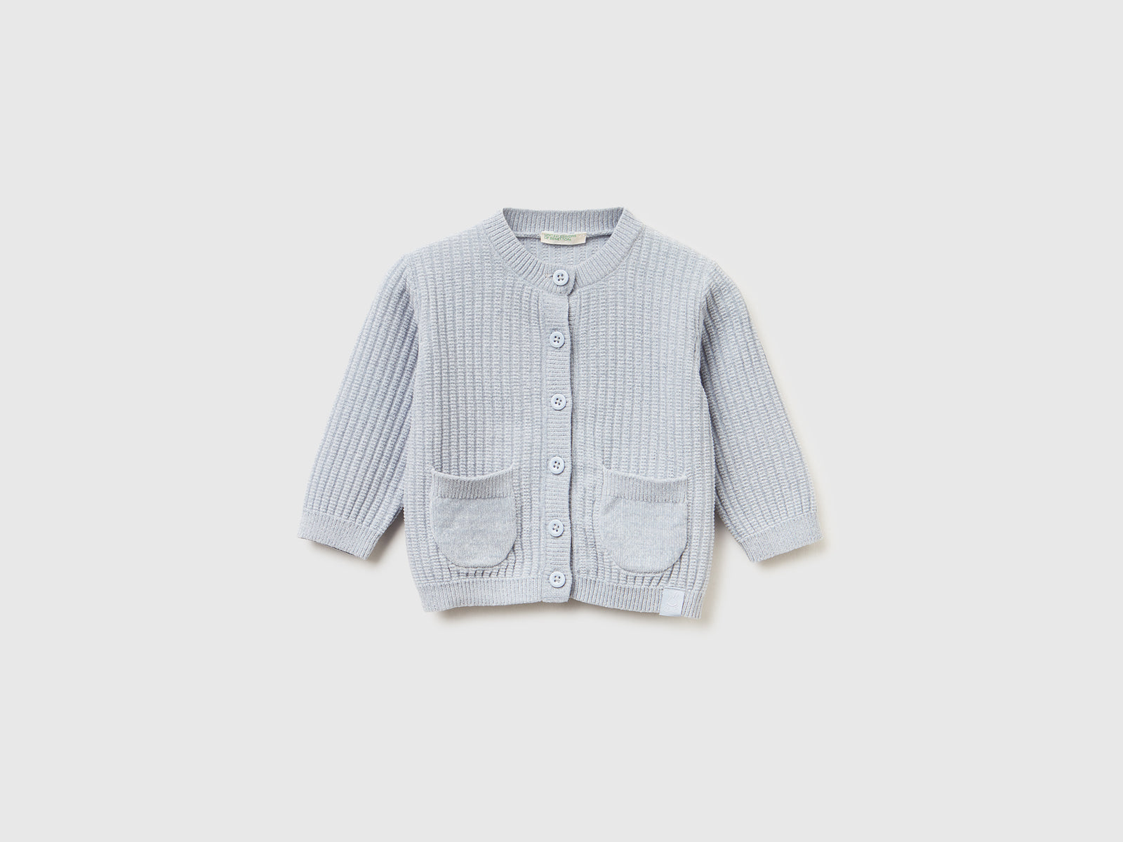 Cardigan in ciniglia da neonato celeste | Benetton Outlet