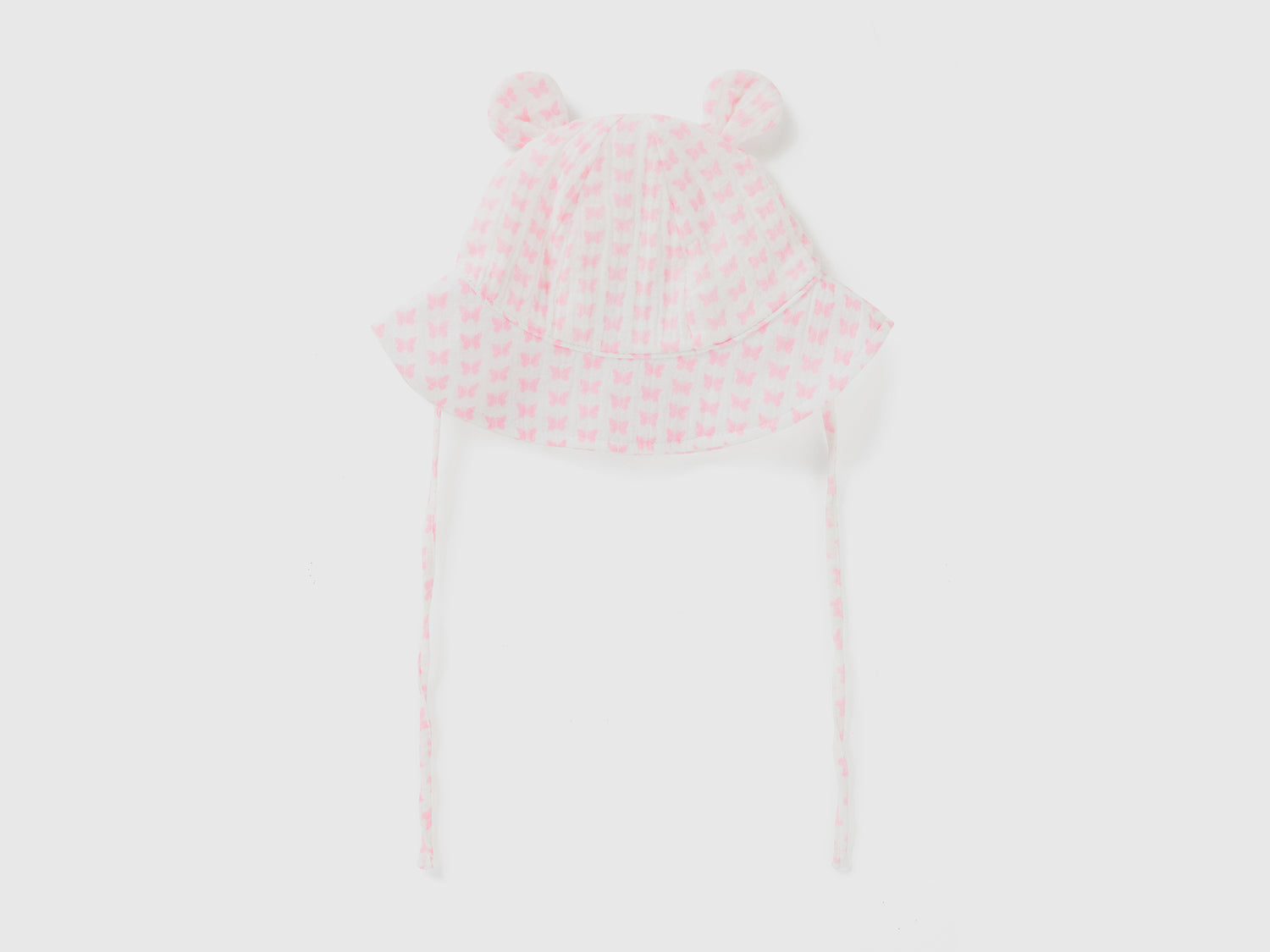 Cappellino con orecchie da neonato bianco | Benetton Outlet