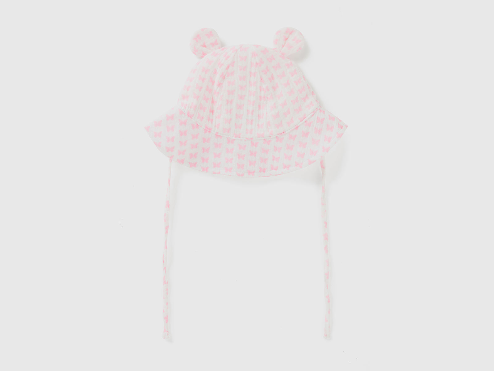 Cappellino con orecchie da neonato bianco | Benetton Outlet