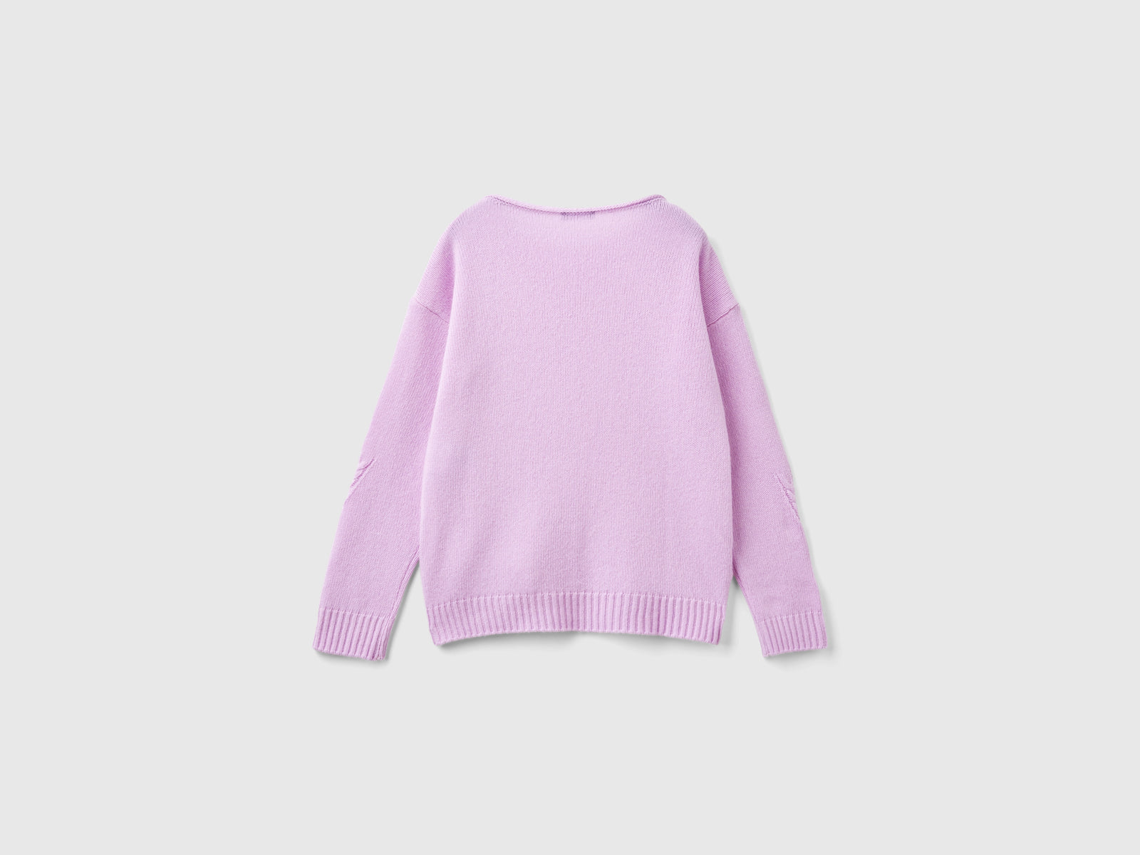 Maglia con trecce in misto lana da bambina lilla 2 | Benetton Outlet