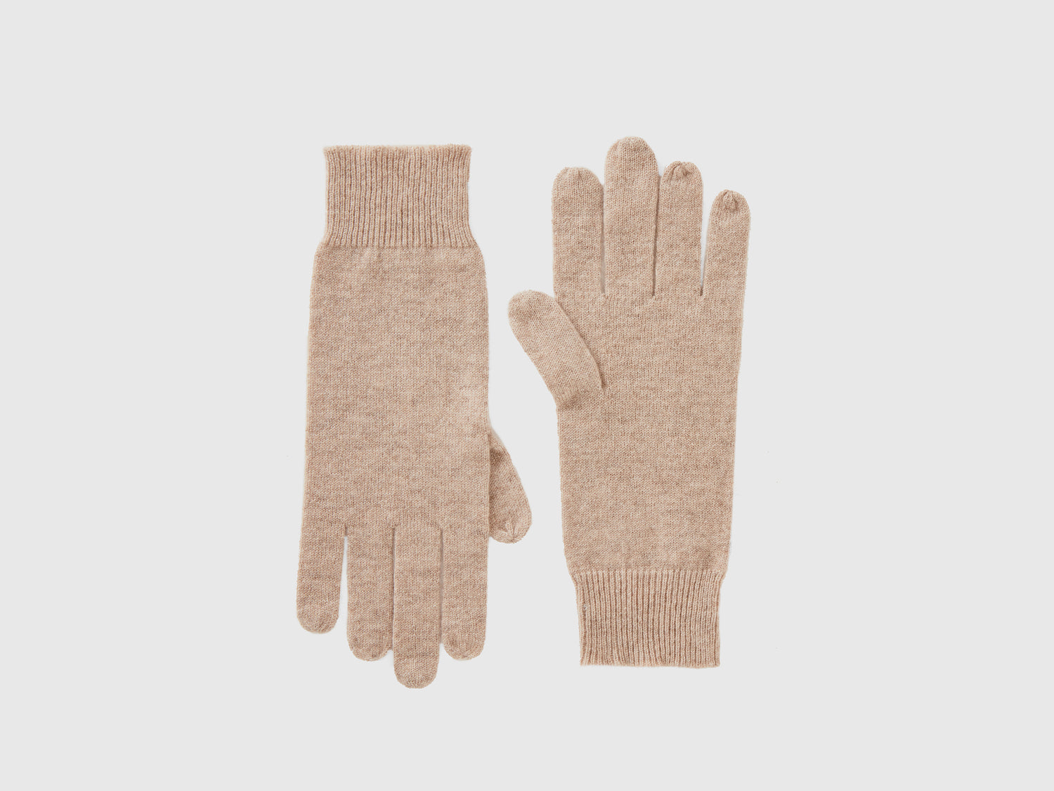 Guanti in puro cashmere da donna beige | Benetton Outlet