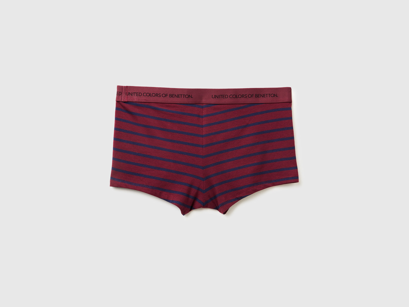 Boxer a righe in cotone stretch da uomo bordeaux 2 | Benetton Outlet
