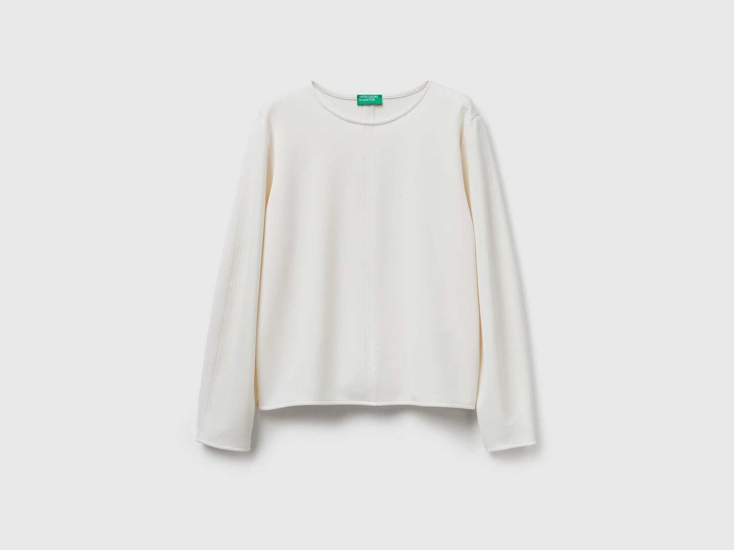 Maglietta in Modal stretch da donna bianco panna | Benetton Outlet