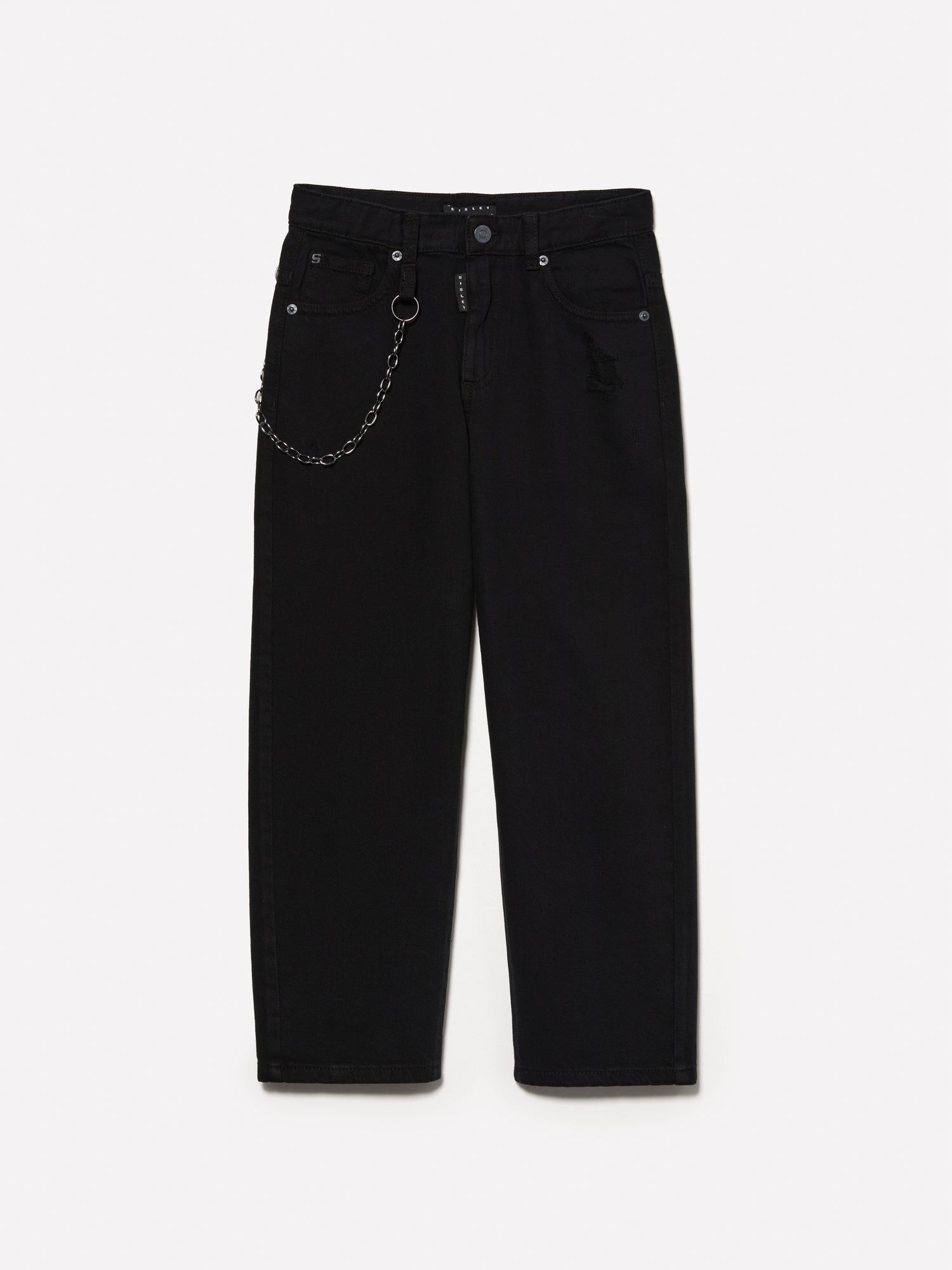 Jeans loose fit con catena da bambino nero | Sisley young Outlet