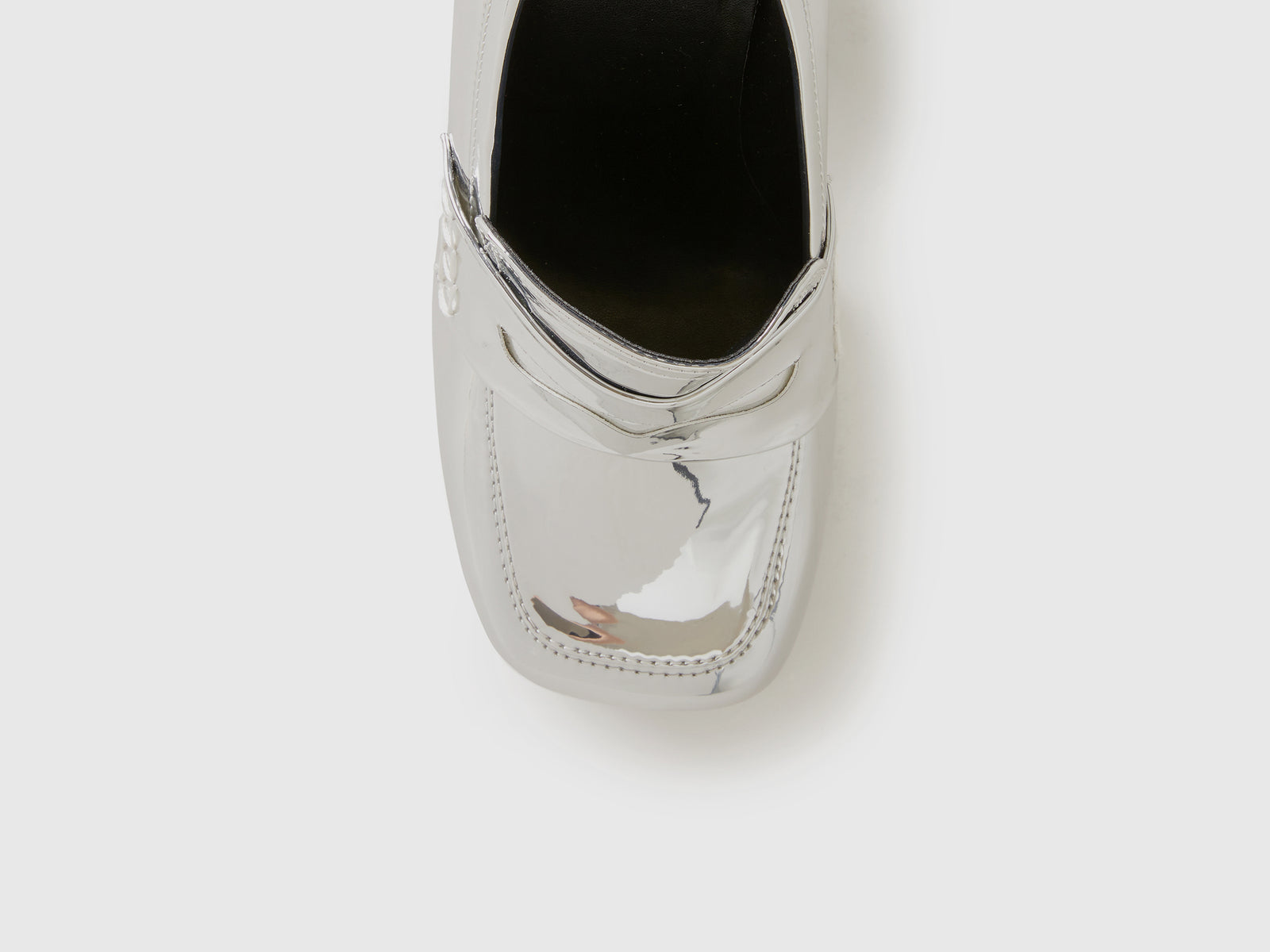 Mocassini alti lucido da donna argento 3 | Benetton Outlet