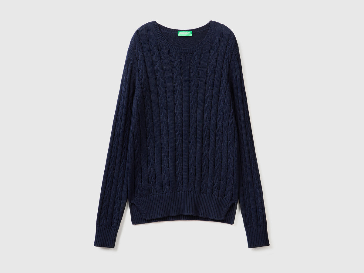 Maglia a trecce 100% cotone