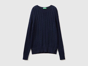 Maglia a trecce 100% cotone
