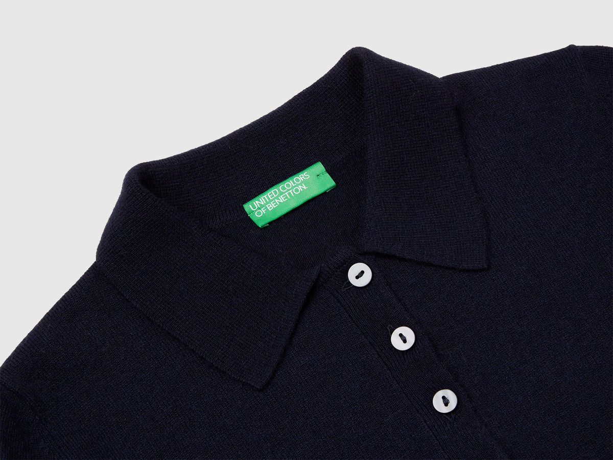 Polo in maglia in misto cashmere