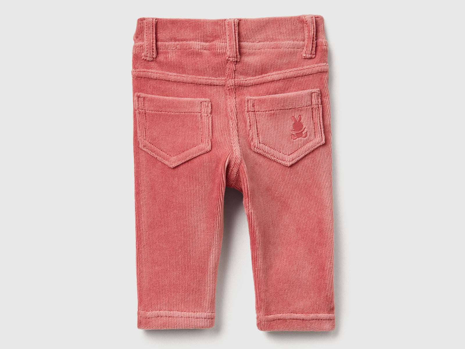 Pantaloni in ciniglia stretch da neonato salmone 2 | Benetton Outlet