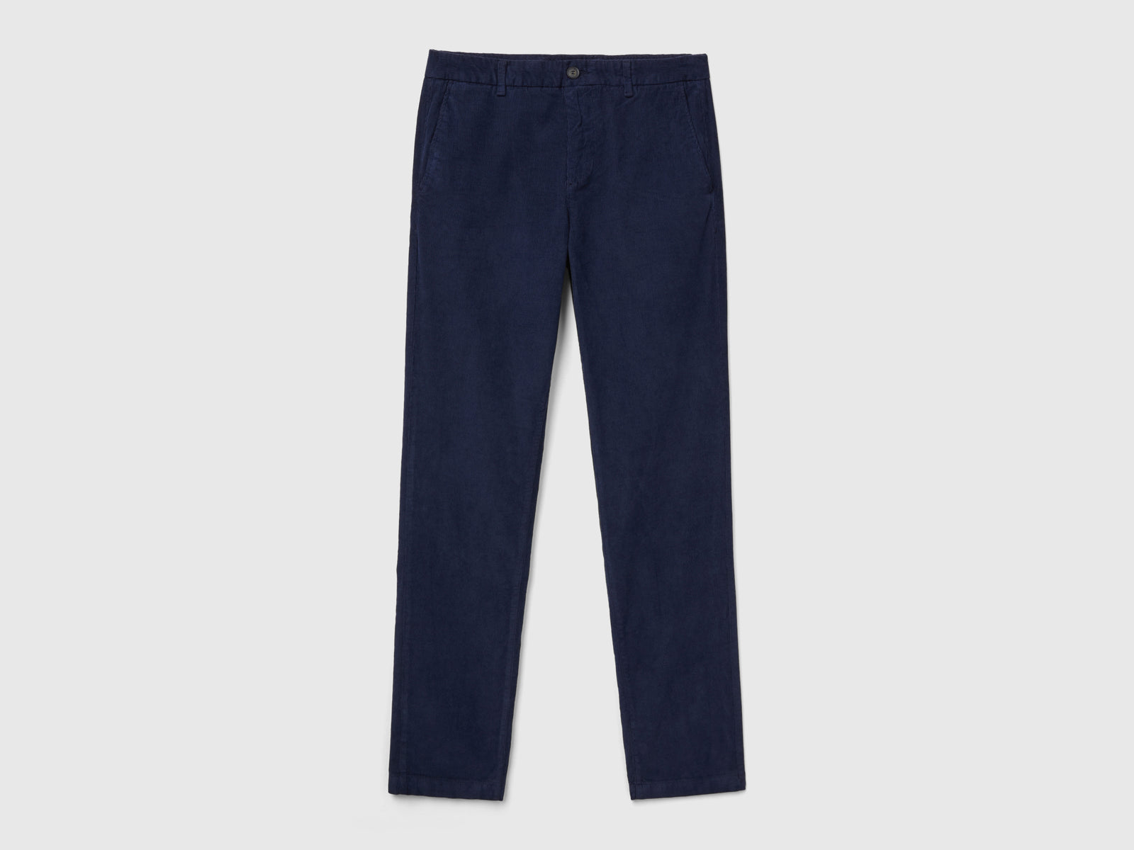 Pantaloni in velluto stretch da uomo blu scuro | Benetton Outlet