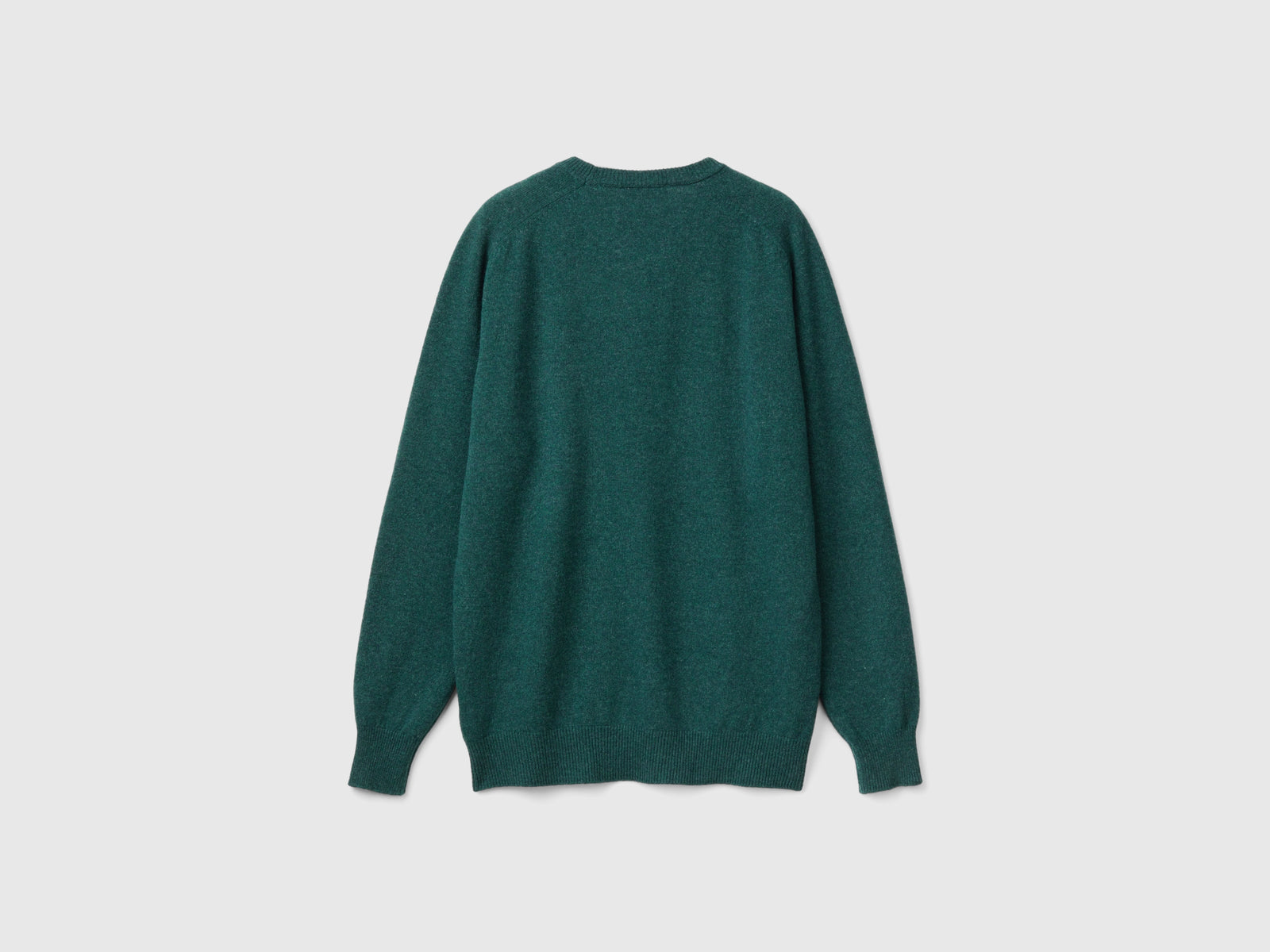 Maglia girocollo in pura lana Merino da uomo verde 2 | Benetton Outlet