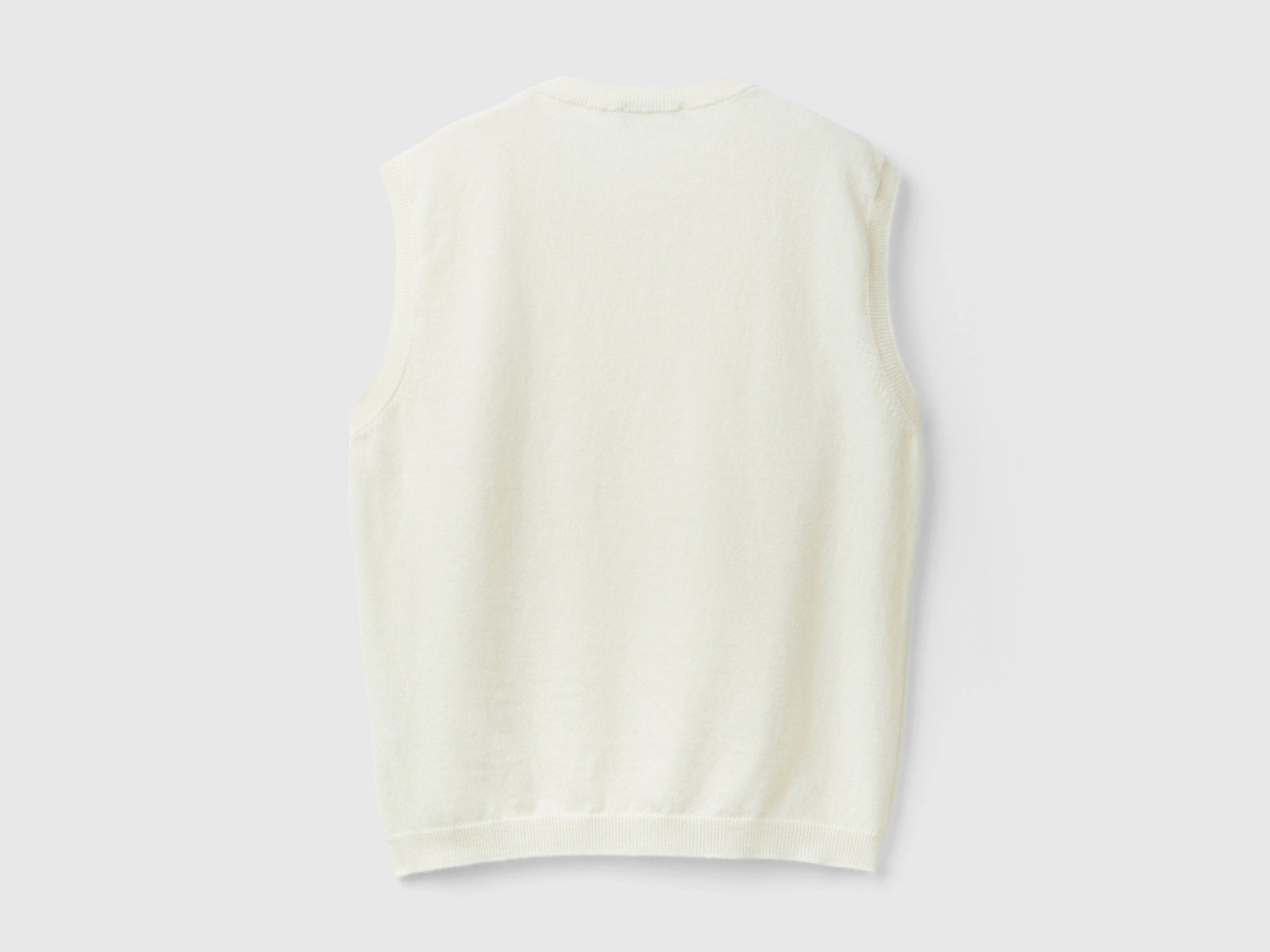 Cream gilet in pure Merino wool da donna bianco panna 2 | Benetton Outlet