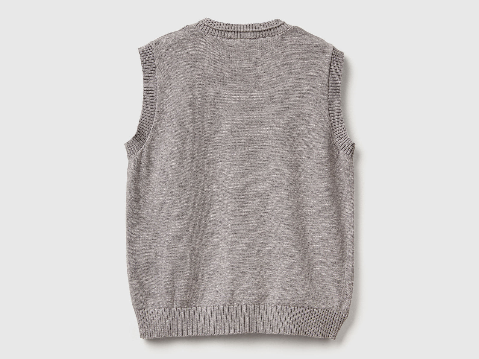 Gilet in maglia da bambino grigio chiaro 2 | Benetton Outlet