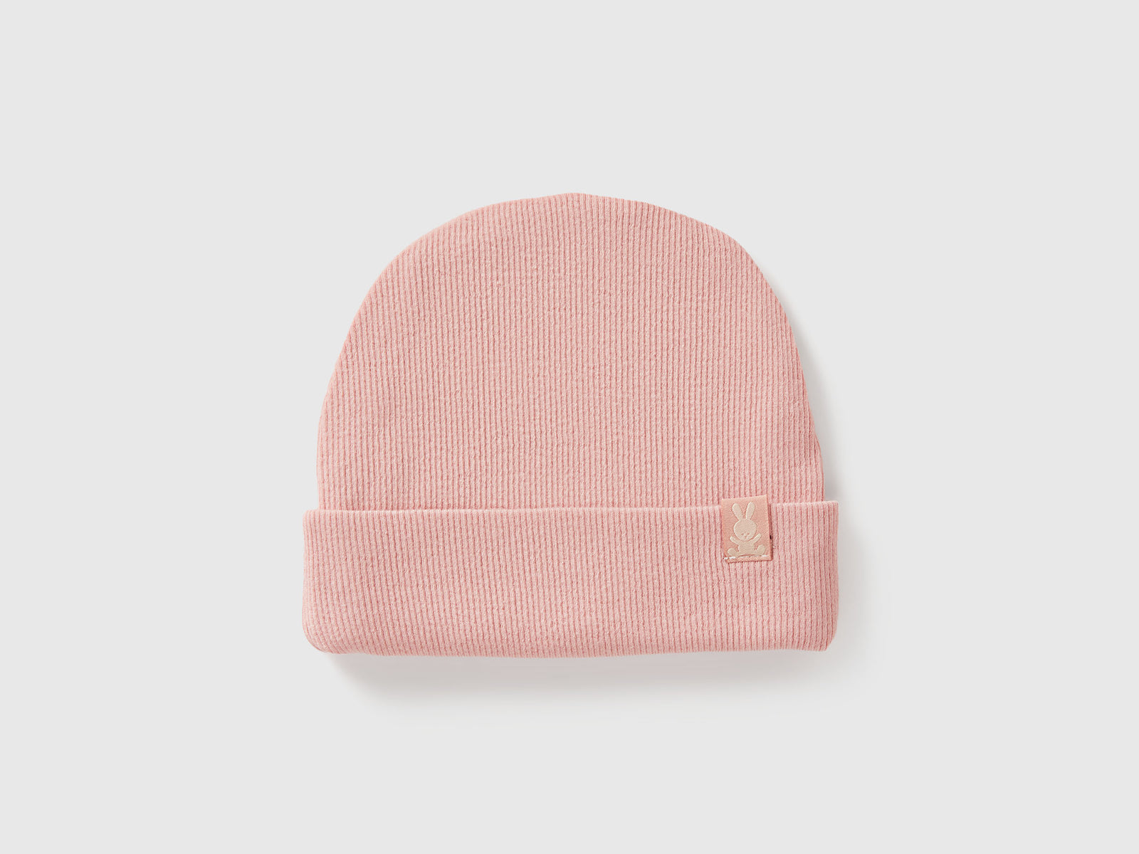 Cappellino in cotone stretch da neonato rosa tenue | Benetton Outlet
