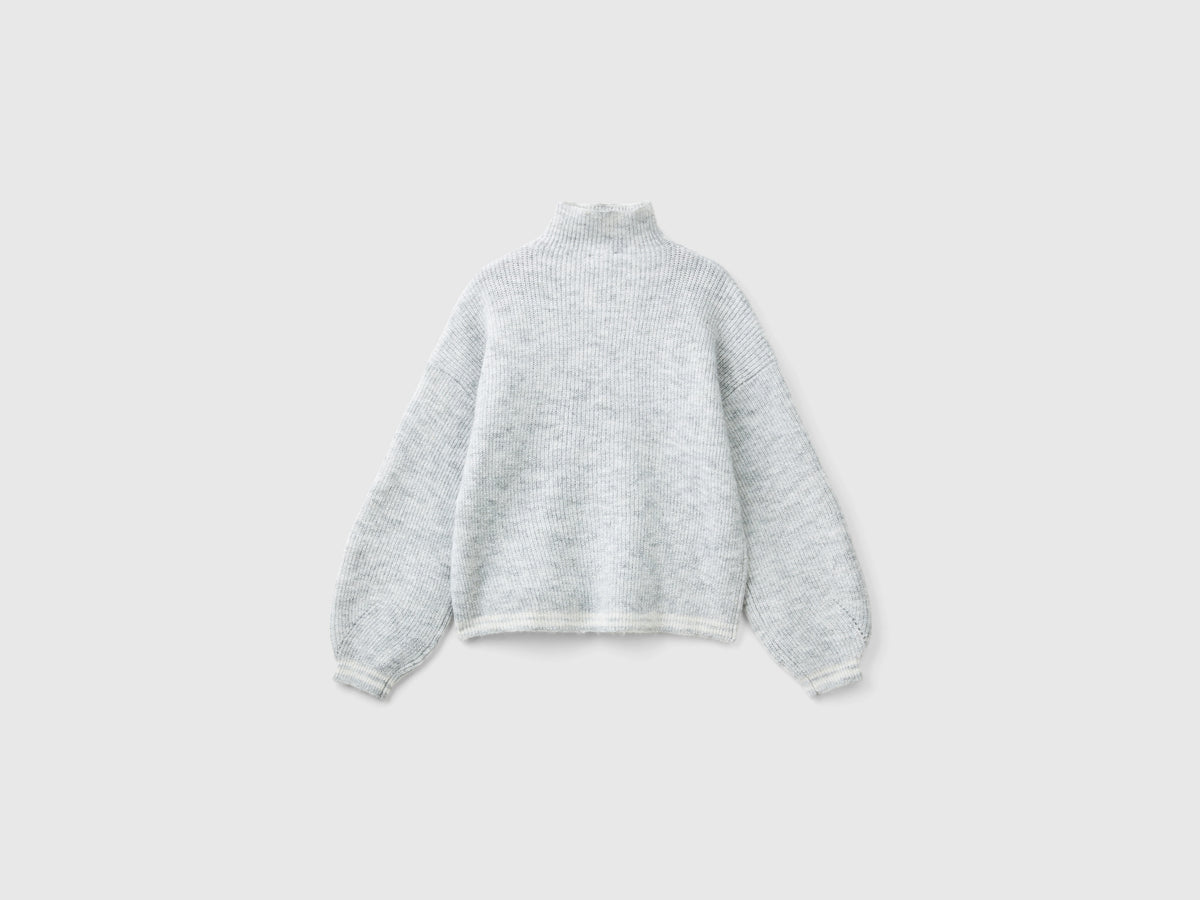 Maglia lupetto in misto lana