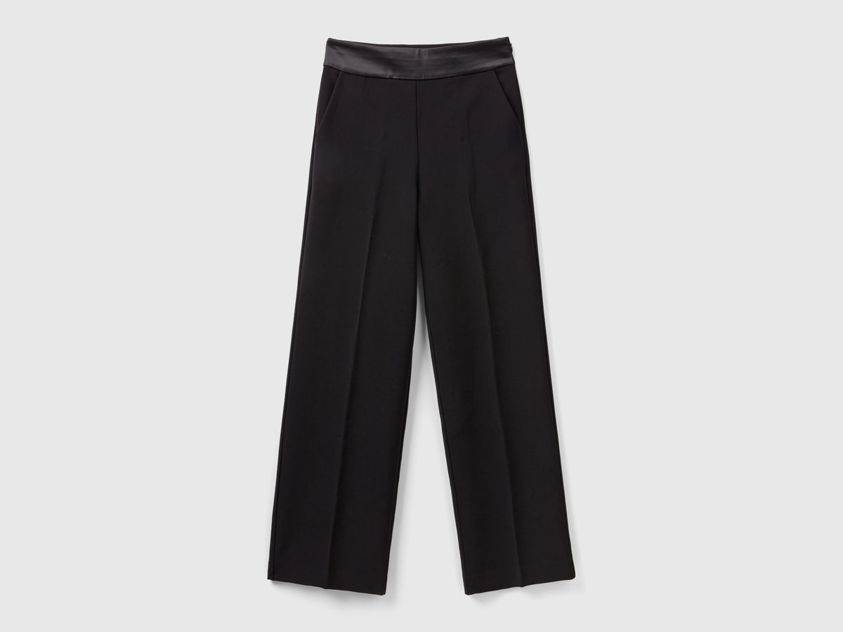 Pantaloni con cintura in raso