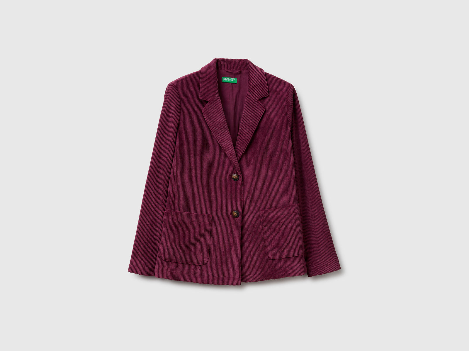 Blazer in velluto a costine da donna prugna | Benetton Outlet