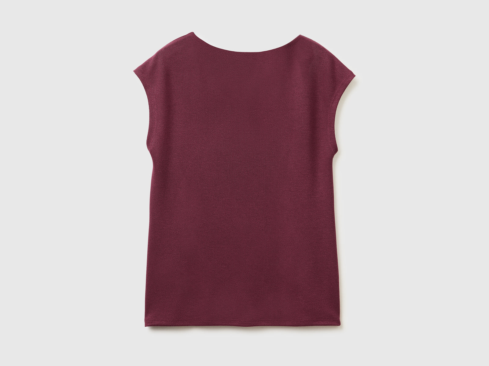 T-shirt smanicata in crêpe da donna prugna 2 | Benetton Outlet