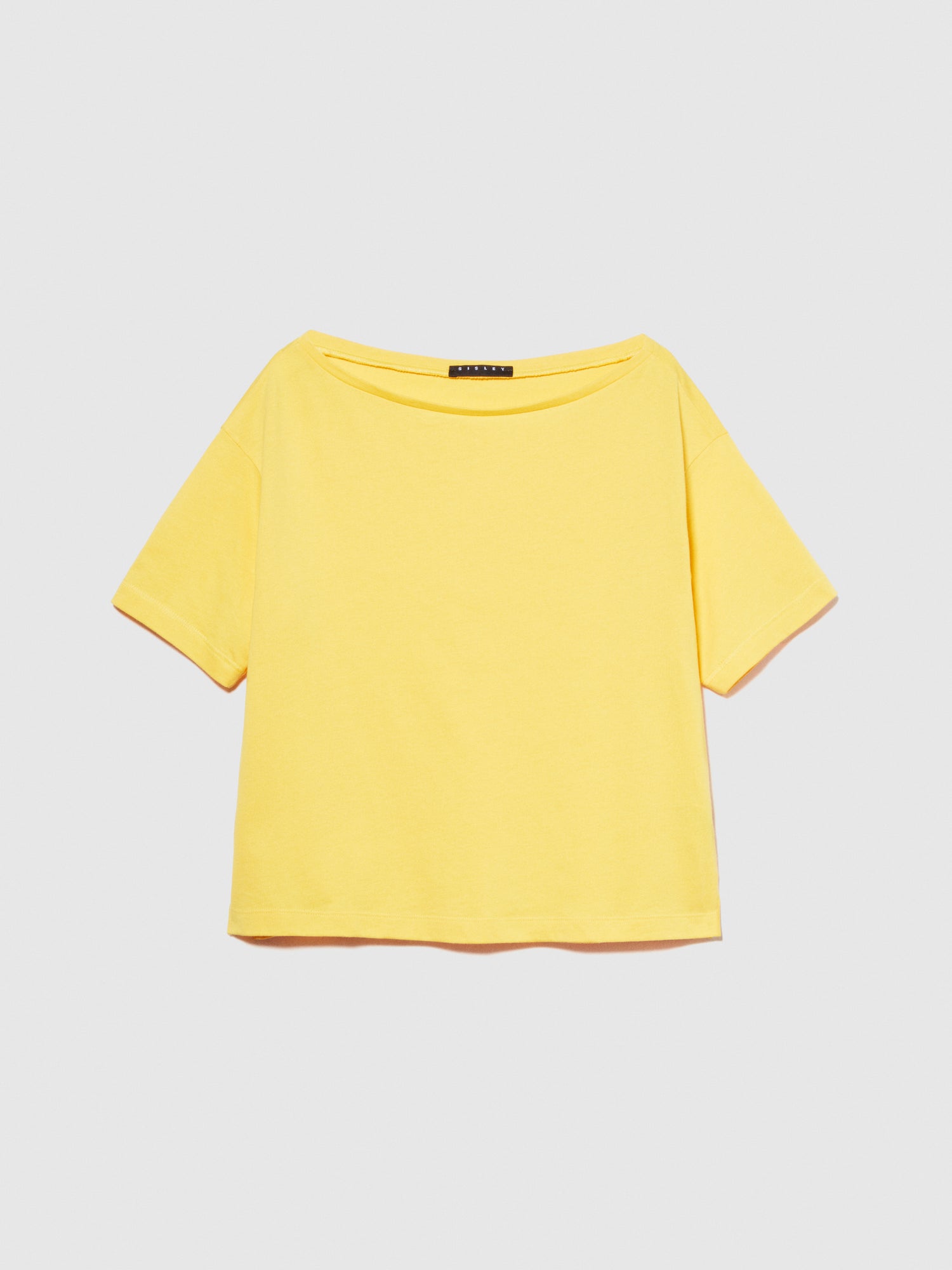 T-shirt con scollo a barca da donna giallo | Sisley Outlet