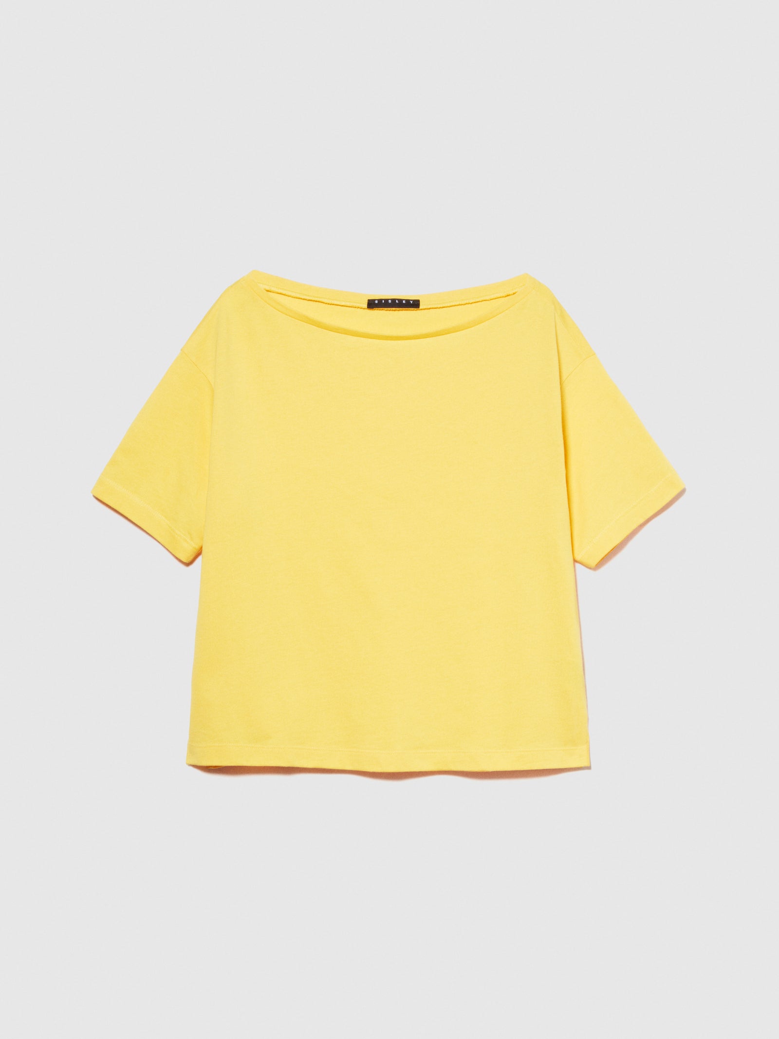 T-shirt con scollo a barca da donna giallo | Sisley Outlet