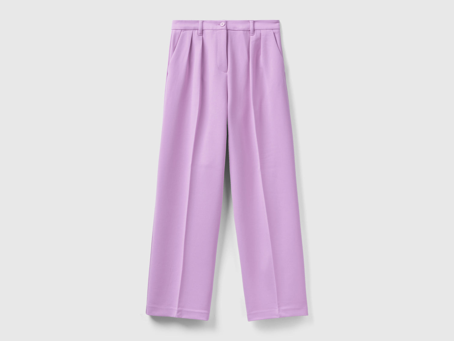 Pantaloni ampi con pieghe da donna lilla | Benetton Outlet