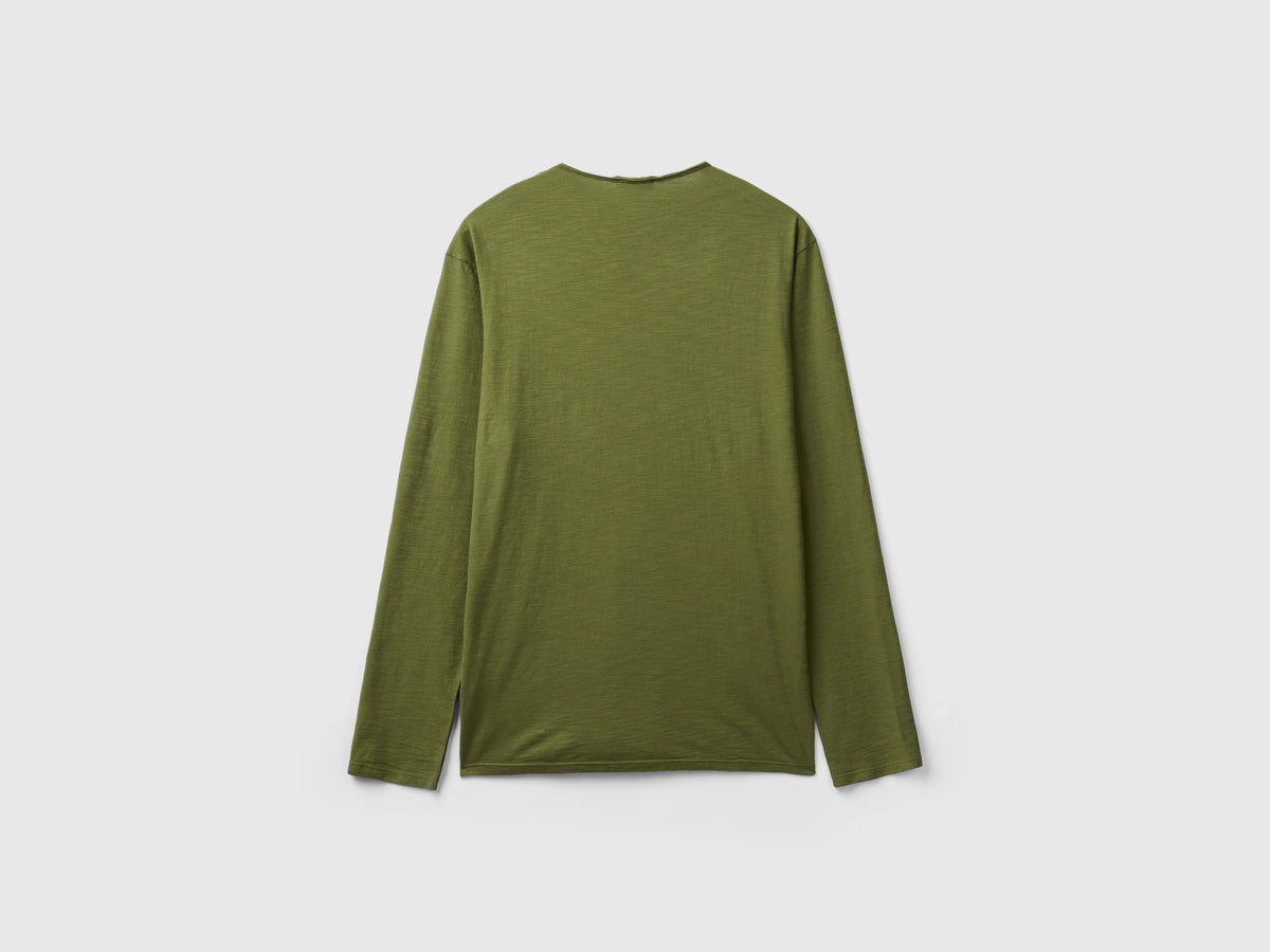 T-shirt a manica lunga in 100% cotone