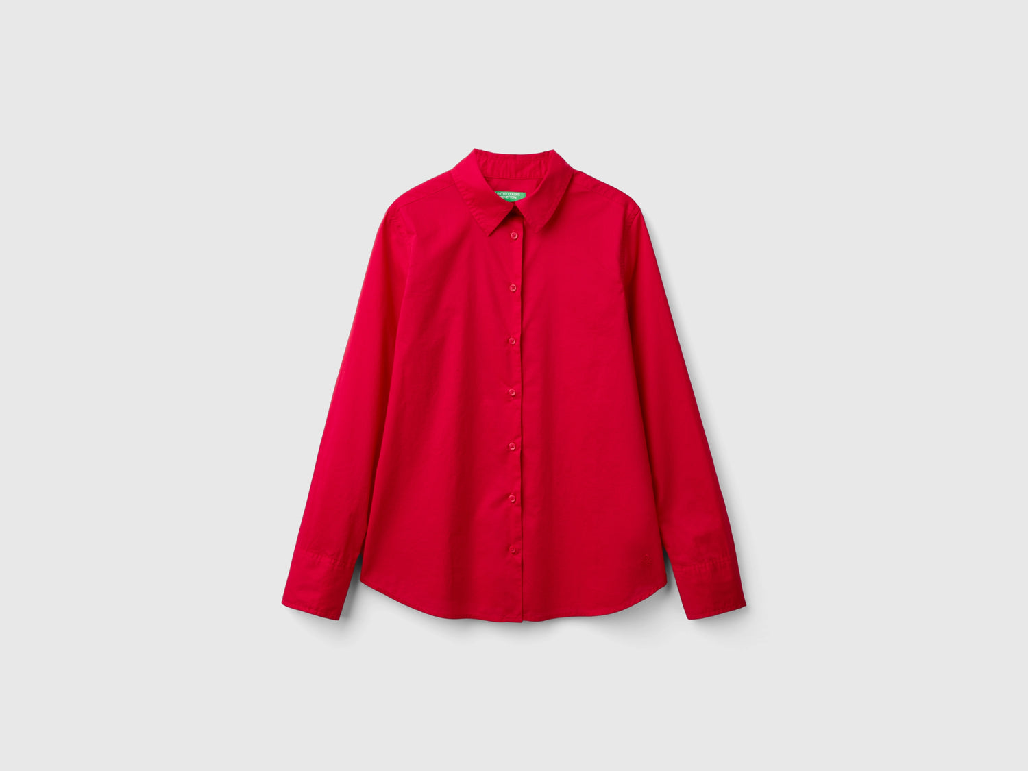 Camicia regular fit in cotone leggero da donna rosso | Benetton Outlet